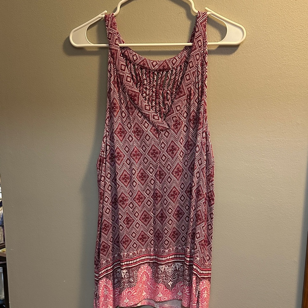 Pink Patterned Sleeveless Top xxl stitch fix